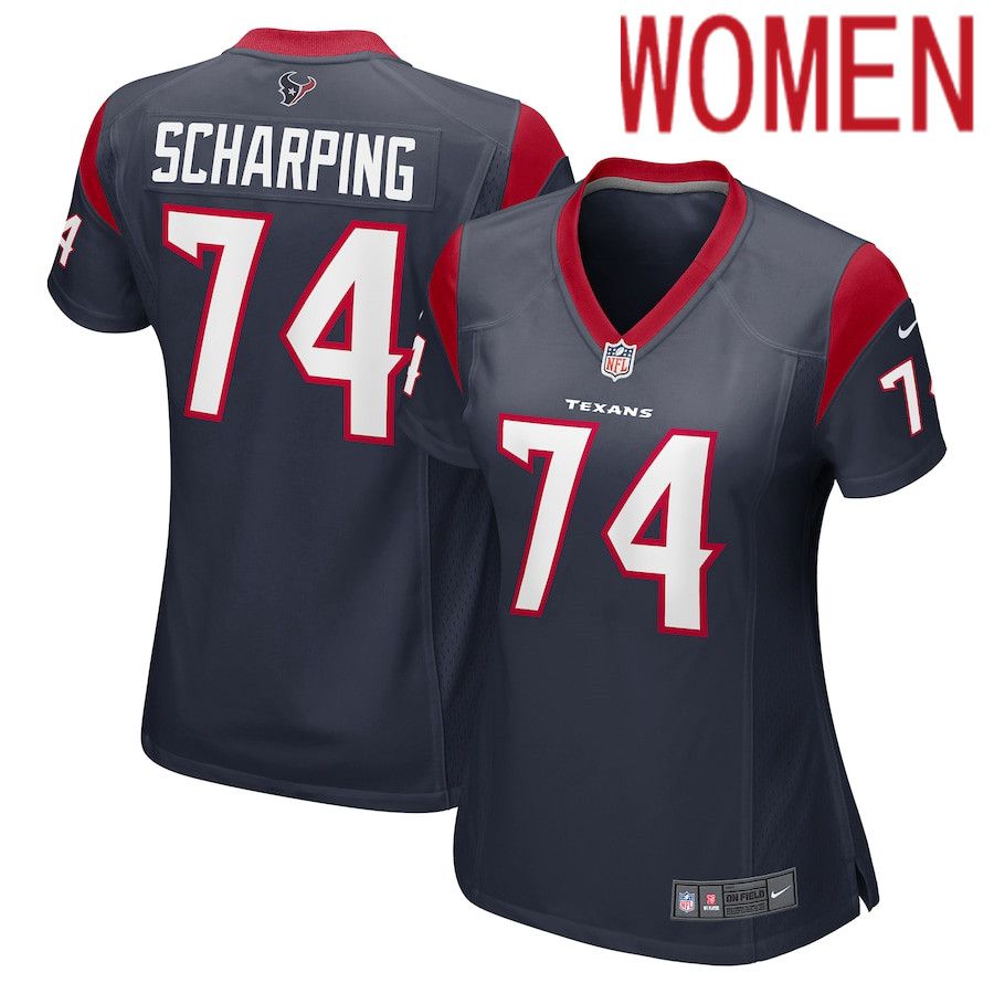 Women Houston Texans #74 Max Scharping Nike Navy Game NFL Jersey